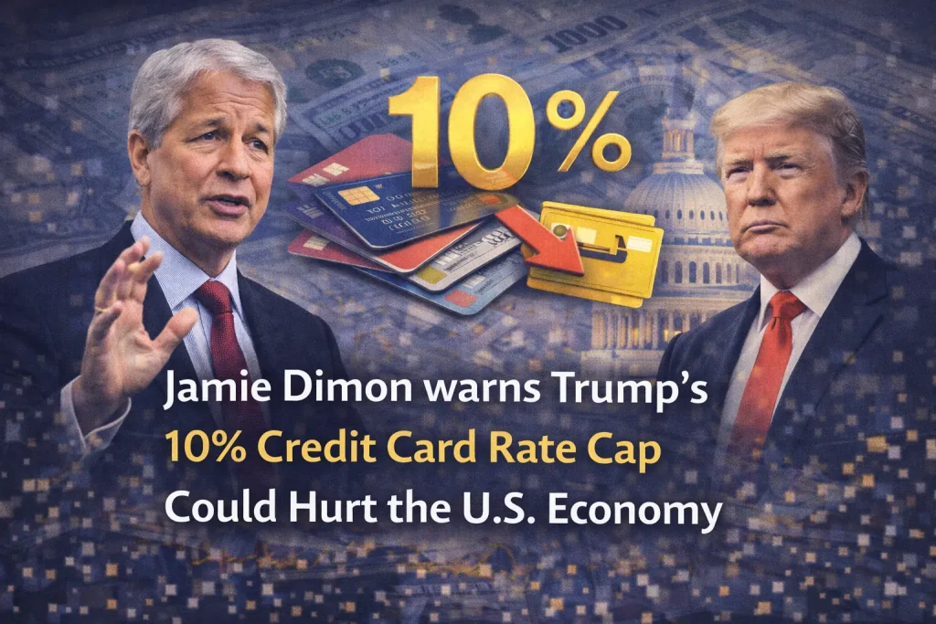 Jamie Dimon Warns Trump’s 10% Credit Card Rate Cap Could Trigger Economic Turmoil